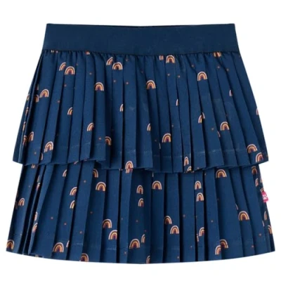 Afbeelding van Kinderrokje met regenbogenprint 92 marineblauw