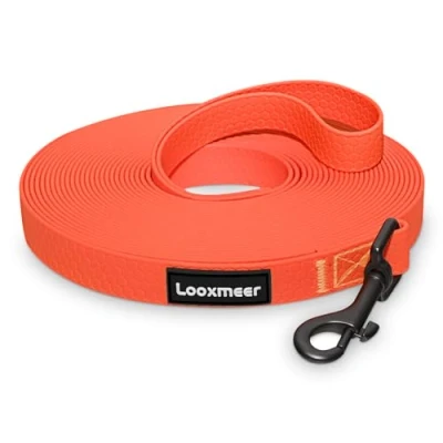 Afbeelding van Lus voor honden, 3 m, 5 7 10 15 20 25 30 met rubberen bekleding kleine, middelgrote en grote trainingslijnen, neonoranje