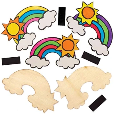Afbeelding van Baker Ross Regenboog Magneten van Hout (1 stuks) Knutselspullen en Knutselsets voor Kinderen