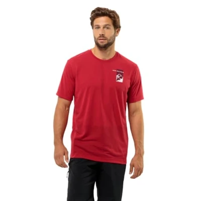 Afbeelding van Jack Wolfskin Vonnan S/S Graphic Tshirt print, Heren, Maat: 3XL, Red glow