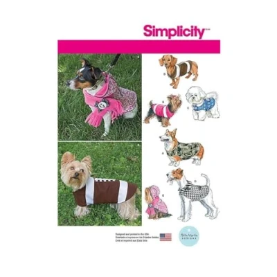 Afbeelding van Simplicity 1239 maat A hondenjassen in 3 maten naaipatroon, meerkleurig US1239A, (S M L)