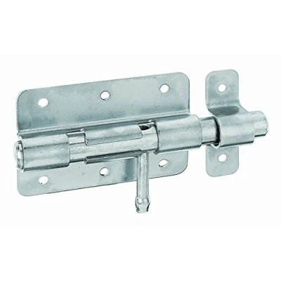 Afbeelding van Alberts 863241 Boutgrendel met ronde greep en bevestigde lus elektrolytisch blauw verzinkt plaat 95 x 67 mm bout Ø 15,5 totale lengte 135 set van 10
