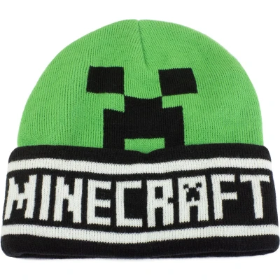 Afbeelding van Minecraft Creeper Gezicht Groen en Zwart Muts