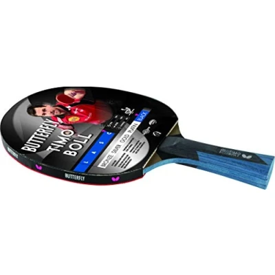 Afbeelding van Butterfly Timo Boll Black tafeltennisbatje wedstrijdbatje voor technisch geavanceerde spelers ITTF gecertificeerde Wakaba coating concave greepvorm