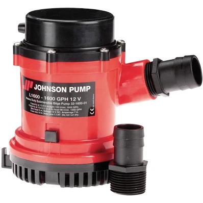 Afbeelding van Johnson pump l serie bilgepomp l1600 12v/7a 100l/min slangaansluiting 1 1/8 &amp; 1/4