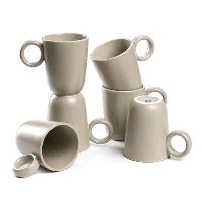 Afbeelding van Mok Leonardo Roma Beige 400 ml (Set van 6)