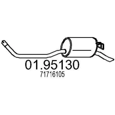 Afbeelding van MTS 01.95130 Einddemper 930mm FIAT: Punto I Hatchback (176) 1.1 55 1993 1999