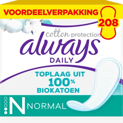 Afbeelding van 4x Always Dailies Inlegkruisjes Cotton Protection Normal 52 stuks