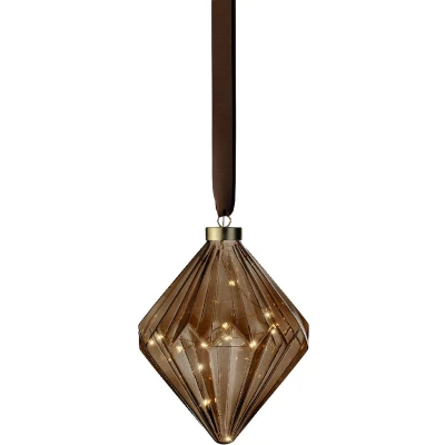 Afbeelding van Lumineo Micro LED diamant lamp ø16 cm 15 lampjes Bruin