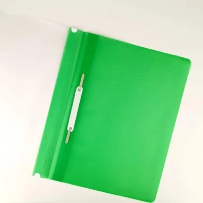 Afbeelding van D.RECT 25 stuks snelhechter A4 van kunststof met transparant voordeksel plastic PP folie groen