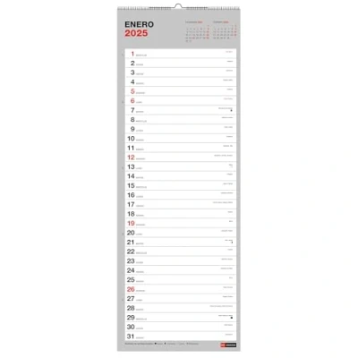 Afbeelding van Miquelrius Wandkalender 2025 basic, kalender 155 x 430 mm, met notitieveld, dubbele spiraalbinding, 2025, Spaans