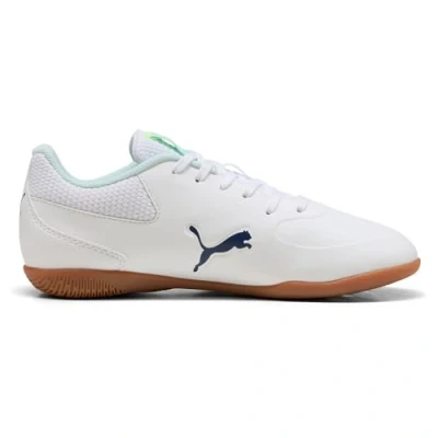 Afbeelding van Puma Truco III Unisex Zaalvoetbalschoenen voor kinderen, Maat: 38, White/aqua fizzy light Hoogwaardig imitatieleer
