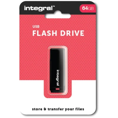 Afbeelding van Integral USB 2.0 stick, 64 GB, zwart