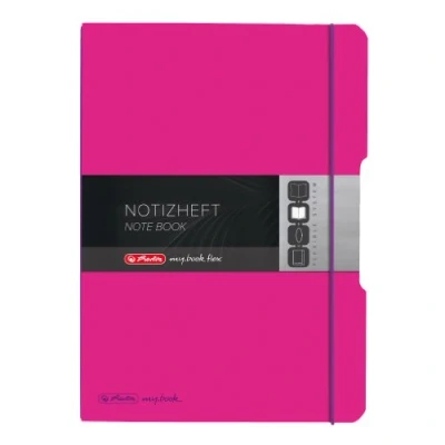 Afbeelding van Herlitz 11361474 notitieboek (A4, PP omslag met rubberen sluiting, 80 g/m²), vellen, roze
