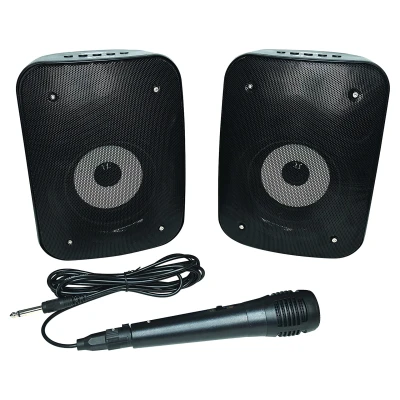 Afbeelding van Lexibook, iParty, Set van 2 Bluetooth® Stereoluidsprekers, Inclusief microfoon, Helder, 3 uur batterijduur, Bluetooth 5.0, BTS500Z