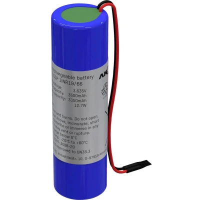 Afbeelding van Ansmann 1S1P Akkupack 1x 18650 Kabel Li ion 3.63V 3500mAh Accupack 3.63 V 3500 mAh
