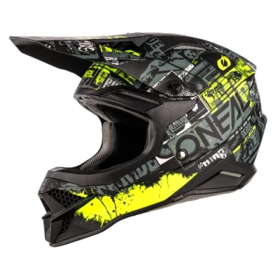 Afbeelding van O&#039;NEAL Motorcross helm MX Enduro ABS schaal, veiligheidsstandaard ECE 2205, ventilatieopeningen voor optimale ventilatie en koeling 3SRS Helmtocht Volwassen Zwart/Neon Geel Maat XS