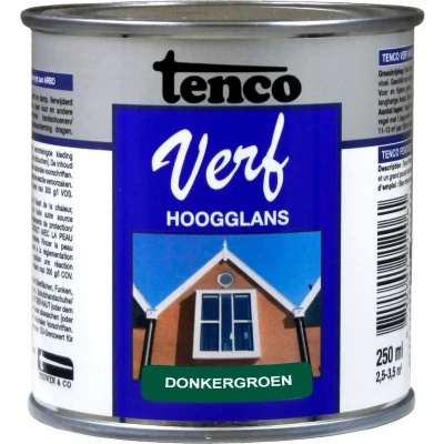 Afbeelding van Tenco TencoVerf Hoogglans 0,25 ltr donkergroen Woning onderhoud
