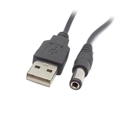 Afbeelding van JSER, USB 2.0 (stekker) type A naar 5,5 mm x 2,5 cilinderstekker DC 5 V adapterkabel 80 cm