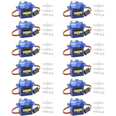 Afbeelding van Vaileal 12 stuks 9G Micro Servo Motor: Motor voor RC Robot Arm/Hand/Lopen Helikopter Boot Vliegtuig Auto Voertuigmodellen Besturing met kabel, Kabel Mini Servos Arduino
