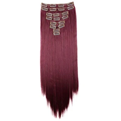 Afbeelding van CAISHA XXL 50cm 8 Delige Set CLIP IN EXTENSIONS Haarextensies Haarstukje Glad Bordeaux CES117