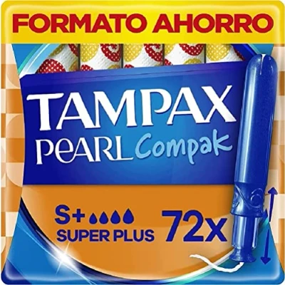 Afbeelding van Tampax Compak Pearl, Super Plus, zware stroom, 72 pads met zachte applicator, drievoudig comfort, eco formaat, MotionFit, zacht zeil, Öko Tex gecertificeerd