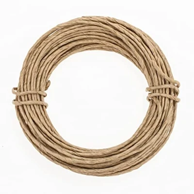 Afbeelding van GLOREX 6 1280 214 Papieren draad, 2 mm, lengte 10 m, naturel, voor het knutselen en binden van bloemstukken kransen