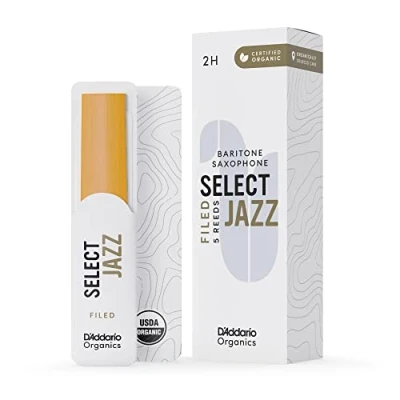 Afbeelding van D&#039;Addario Woodwinds Organic Select Jazz baritonsaxofoonriet individueel verzegeld gearchiveerd, hard, sterkte 2, 5 pack