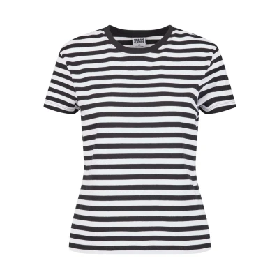 Afbeelding van Urban Classics Regular Striped TEE Tshirt print, Dames, Maat: XS, White black