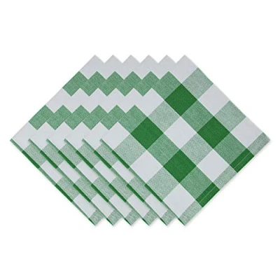 Afbeelding van DII Buffalo Check Collection, Klassieke Boerderij Tafelblad, Servetset, 20x20, Groen &amp; Wit, 6 delig