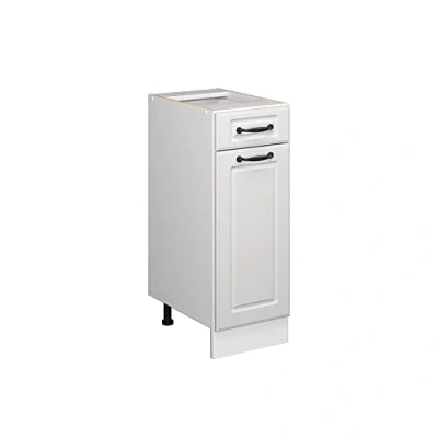 Afbeelding van Vicco Keukenonderkast R Line, Wit/Wit, 30 cm zonder werkblad