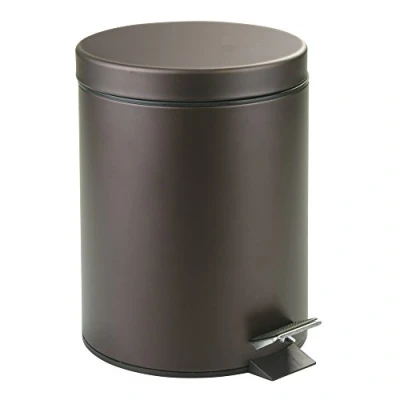 Afbeelding van iDesign 44211EU Stalen pedaalemmer met emmerinzet voor badkamer, keuken, kantoor, staal, brons, 20,32 x 0,254 28 cm