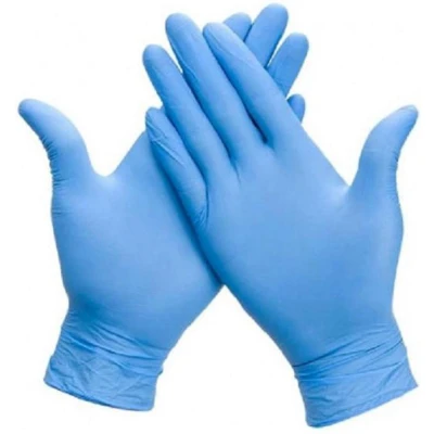 Afbeelding van 100x nitril blauw Medium l latexvrij poedervrij sterk wegwerp