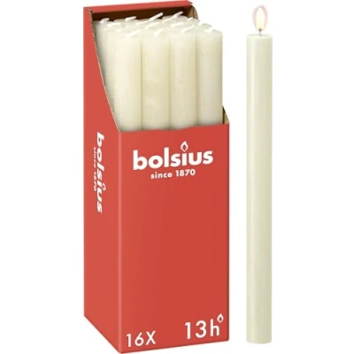 Afbeelding van Bolsius Dinerkaars Rustiek Soft Pearl 27 cm 16 Stuks