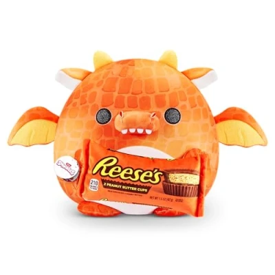 Afbeelding van Snackles Super formaat 35 cm, draak (Reese&#039;s), door ZURU Cuddly Squishy Comfort cm pluche met licentie snack merkaccessoire (draak)