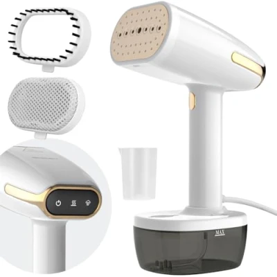 Afbeelding van stoomstrijkijzer, 1800 W, 350 ml, stoomstomer, 30 g/min Pro rimpelverwijderaar voor kleding, keramische anti aanbakzool, opwarmstoomborstel kantoor, thuis, reizen