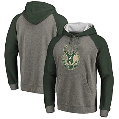 Afbeelding van Hoodies Lange Mouw Basketbal Sportkleding Bucks Grijs Sweatshirt Mannen NBA Pullover Outdoor Hoodies, XL