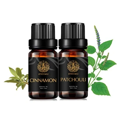 Afbeelding van Aromatherapie Patchouli Essentiële Olie Set voor Diffuser, 100% Pure Kaneel Kit Luchtbevochtiger, 2x10ml Therapeutische Grade Oliën &amp;