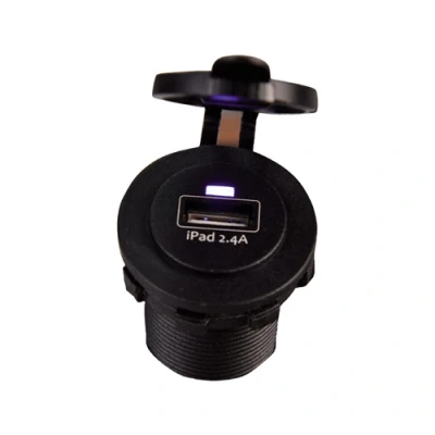 Afbeelding van Over Usb Stopcontact Enkel 2.4a Zwart Met Flush Frame