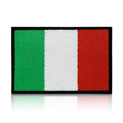 Afbeelding van Finally Home Italië vlag patch met klittenband achterkant 7,9 x 5,2 cm Italiaanse patches militaire klittenbandpatches
