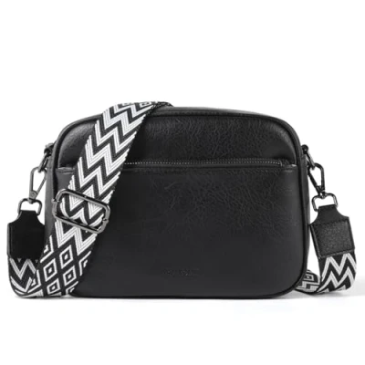 Afbeelding van TAN.TOMI Schoudertas voor dames, multifunctioneel met vak, crossbody tas, kleine handtassen moderne tassen brede schouderriem, zwart