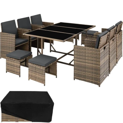 Afbeelding van tectake Zitgroep Malaga wicker Tuinset natuurkleur