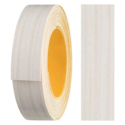 Afbeelding van haggiy melamine kantenband zelfklevend 18 mm x 5 m I meubelrandband veilige grip zonder strijken fineer voor planken/houten panele (Woodline crème)