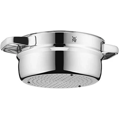 Afbeelding van WMF Compact Cuisine Groente /aardappelstamper, 20 cm, stoompan, inzetstuk voor pot, stoominzet Cromargan roestvrij staal, vaatwasmachinebestendig