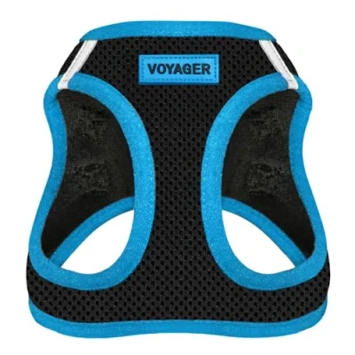 Afbeelding van Voyager Step in Air Hondentuig All Weather Mesh Vest Harnas voor kleine en middelgrote honden van Best Pet Supplies Blue Trim, L