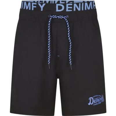 Afbeelding van DENIMFY Heren Short DFNeo bequem Zwart XL Volwassenen Zwembroek Zwemshort