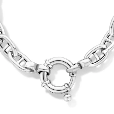 Afbeelding van zilver gerhodineerd collier met groot springslot 7,1 mm 45 cm 1336520