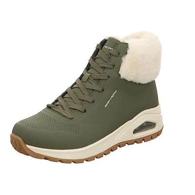 Afbeelding van Skechers Uno Rugged Dames Sneakers 167274 olv Kleur Olijfgroen Maat 37.5