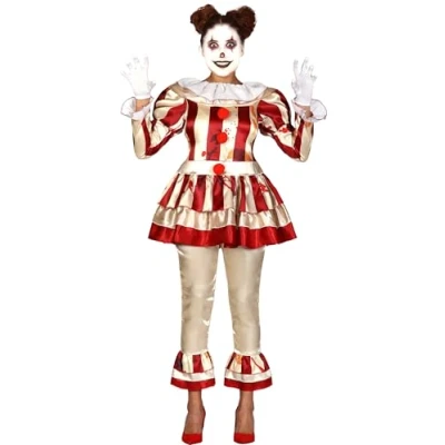 Afbeelding van Fiestas Guirca Striped Killer Clown dames (maat S)