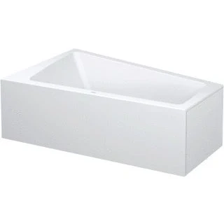 Afbeelding van Duravit Paiova bad acryl afgeschuind 170x100x46cm links met aangevormd paneel en frame wit